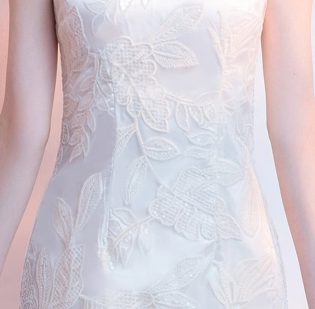 Sequins Lace Fishtail Qipao / Cheongsam Wedding Dress