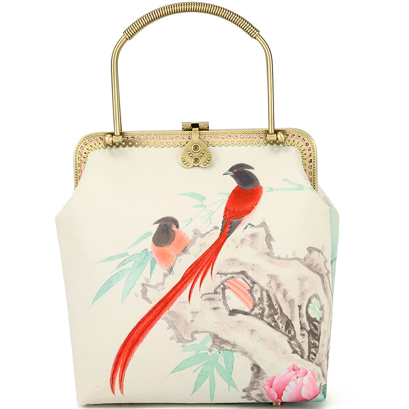Floral Chain Shoulder Cross Top Handle Hand Bag