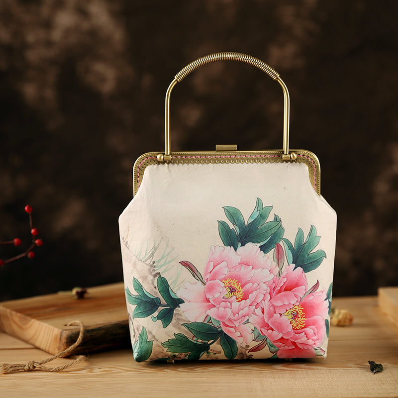 Floral Chain Shoulder Cross Top Handle Hand Bag