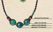 Handmade Green Agate Beads String Necklaces