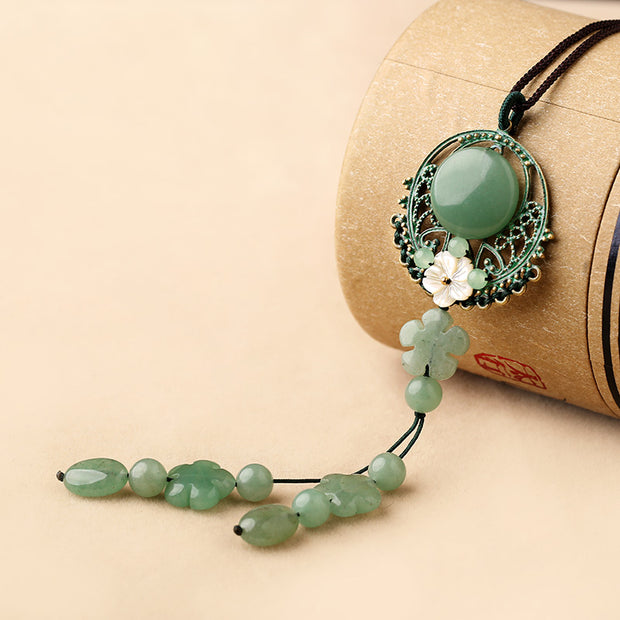 Handmade Adjustable String Jade Pendant Necklace