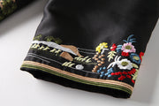 Black Embroidered Qipao Cheongsam Women Jacket
