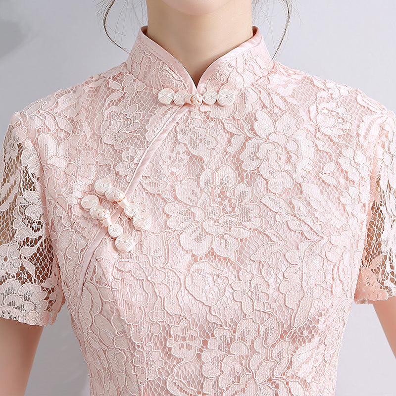 A-Line Lace Bridesmaids Qipao / Cheongsam Party Dress