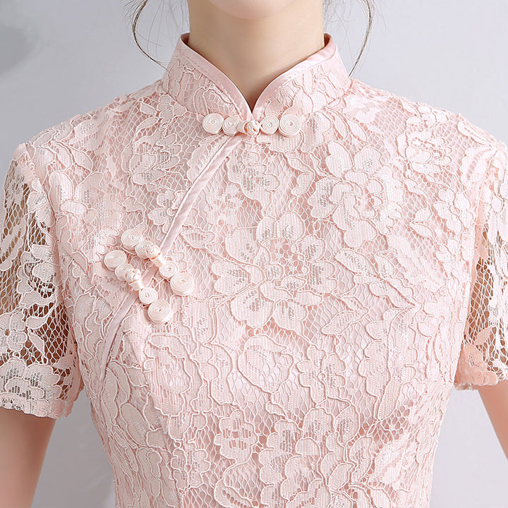 A-Line Lace Bridesmaids Qipao / Cheongsam Party Dress