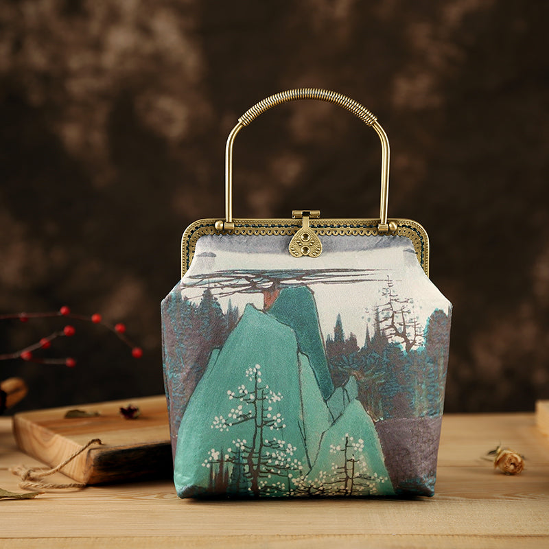 Printed Shoulder Cross Top Handle Hand Bag