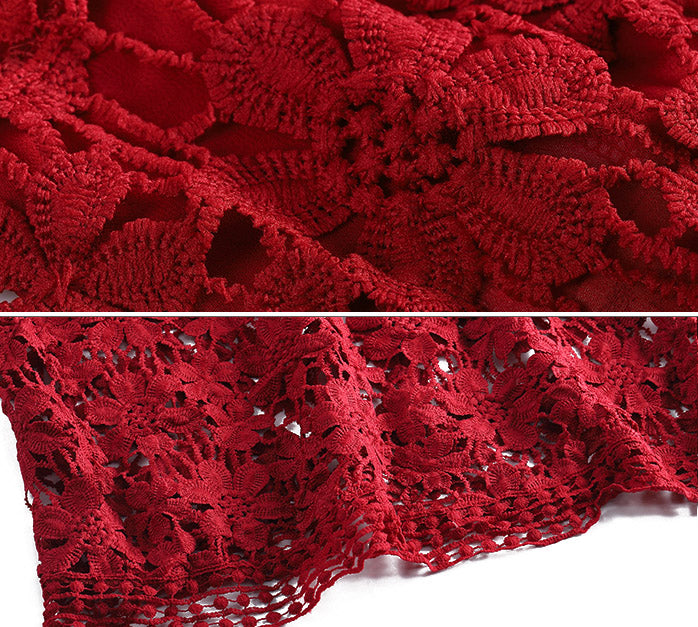 Red Broderie Bandeau Maxi Beach Dress