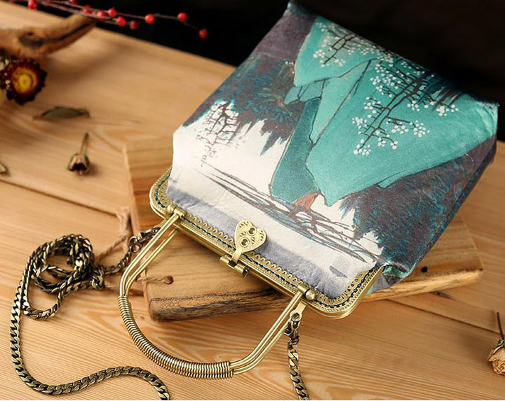 Printed Shoulder Cross Top Handle Hand Bag