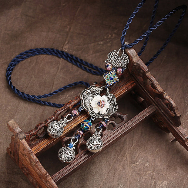 Handmade Adjustable String Longeval Lock Pendant Necklace