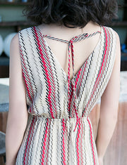 Wrap Front Maxi Beach Dress in Stripe