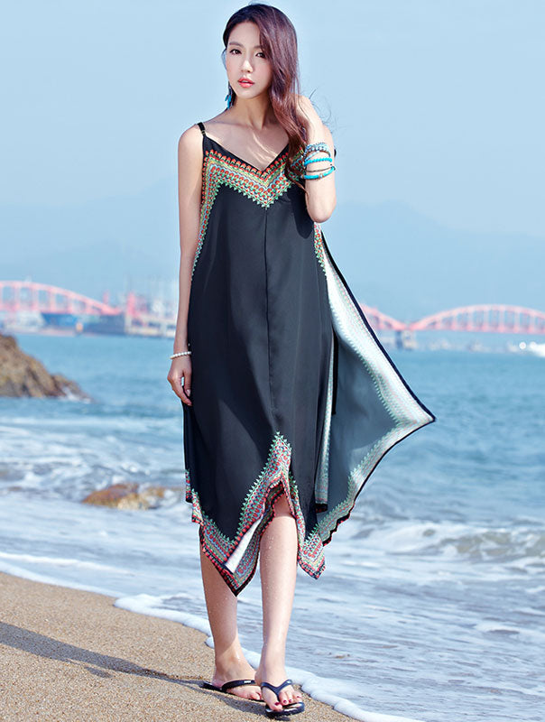 Plus Maxi Beach Dress with High Low Hem