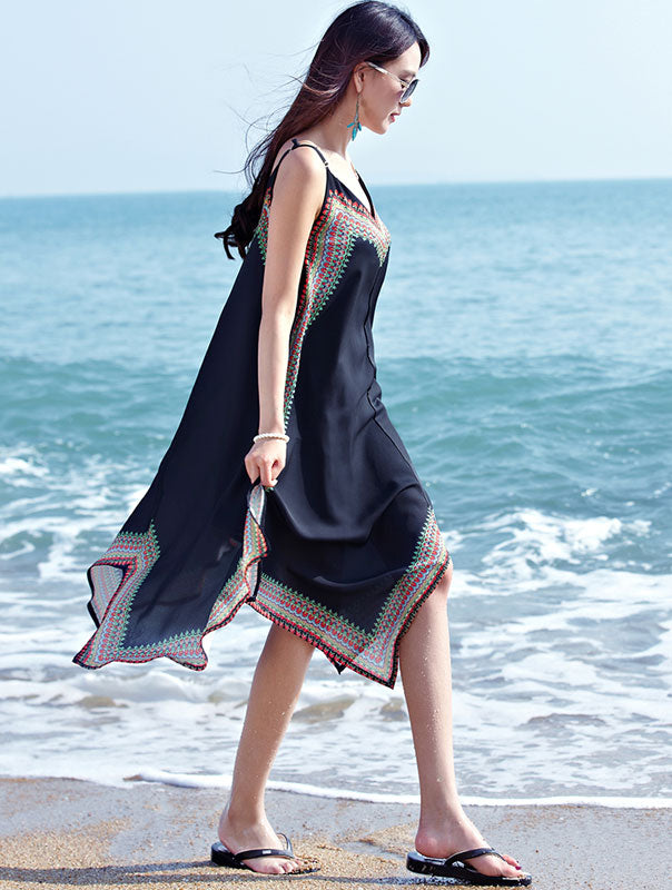 Plus Maxi Beach Dress with High Low Hem