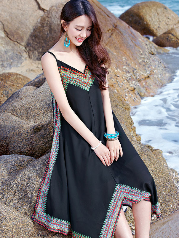 Plus Maxi Beach Dress with High Low Hem