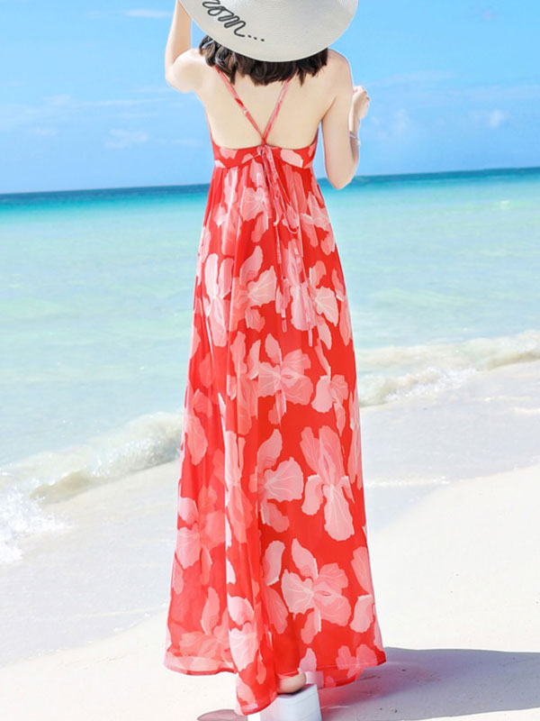 red beach dress Red Tie Dye Maxi Dress, Boho Open Maxi Dress Beach Sexy Dress Summer Maxi Dress Open Back Dress Festival Dress Resort Dress Honeymoon Dress
