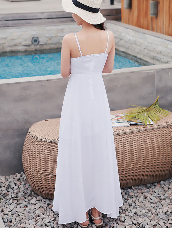 White Maxi Slip Beach Dress