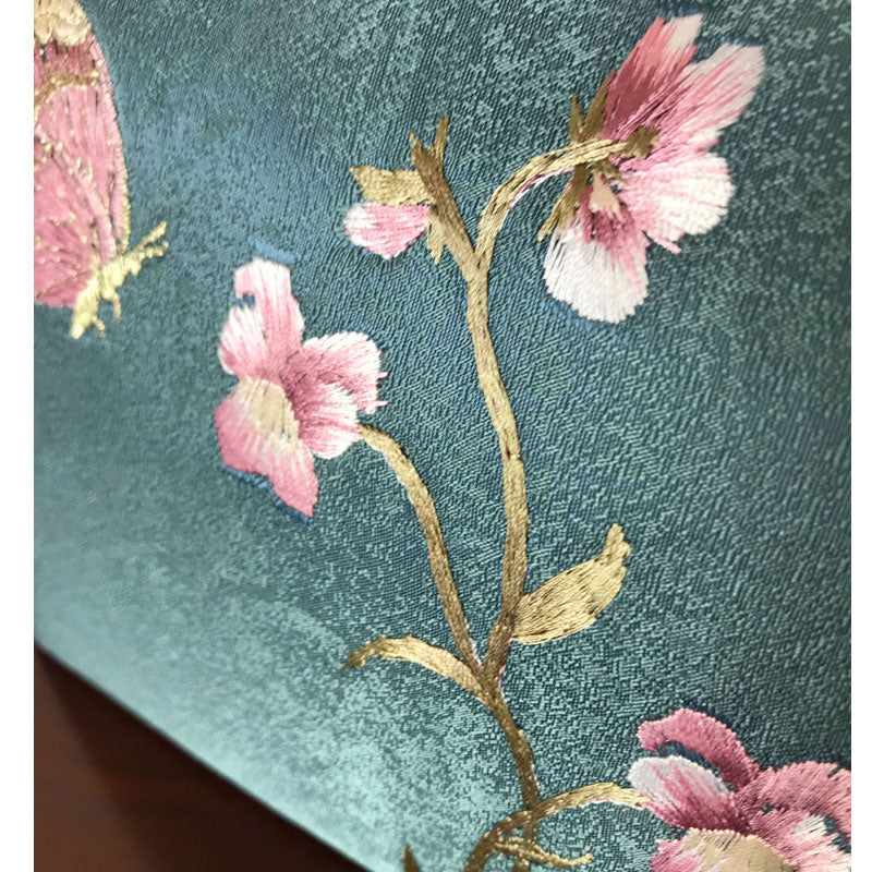 Handmade Blue Embroidered Chain Strap Top Handle Bag