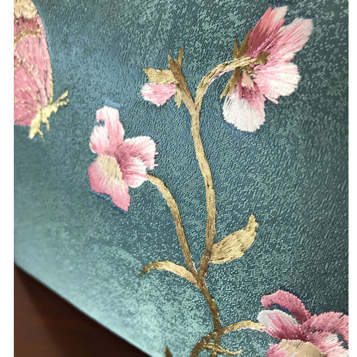 Handmade Blue Embroidered Chain Strap Top Handle Bag