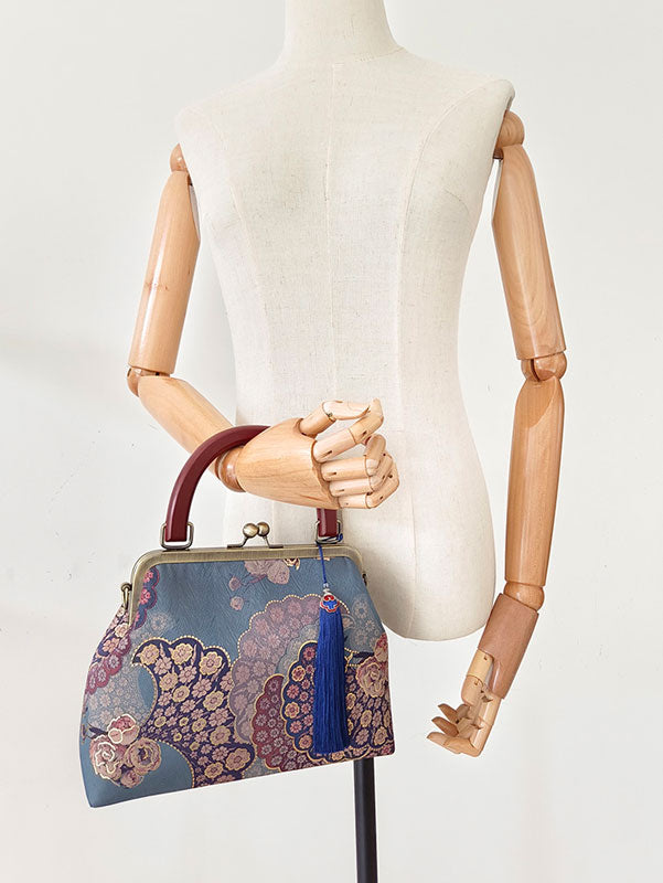 Mothers Jacquard Chain Top Handle Clutch Handbag