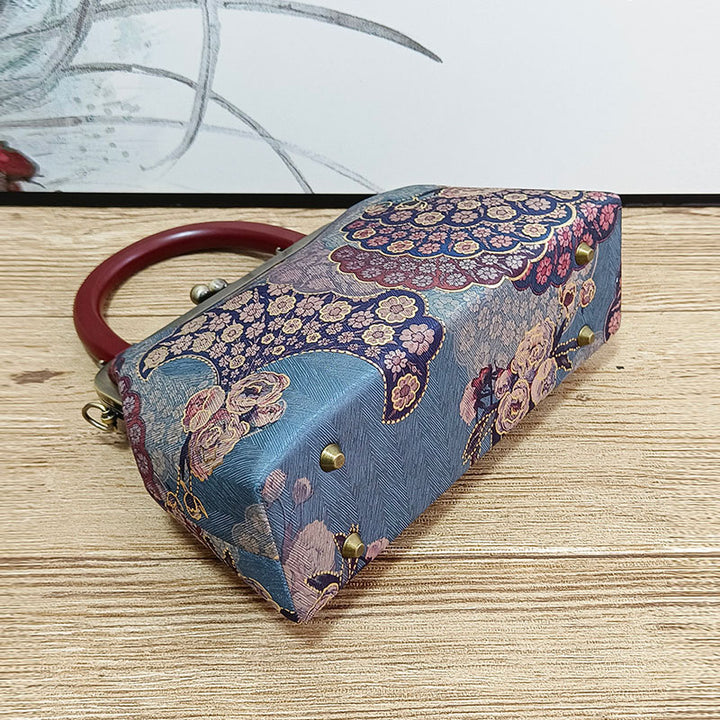 Mothers Jacquard Chain Top Handle Clutch Handbag