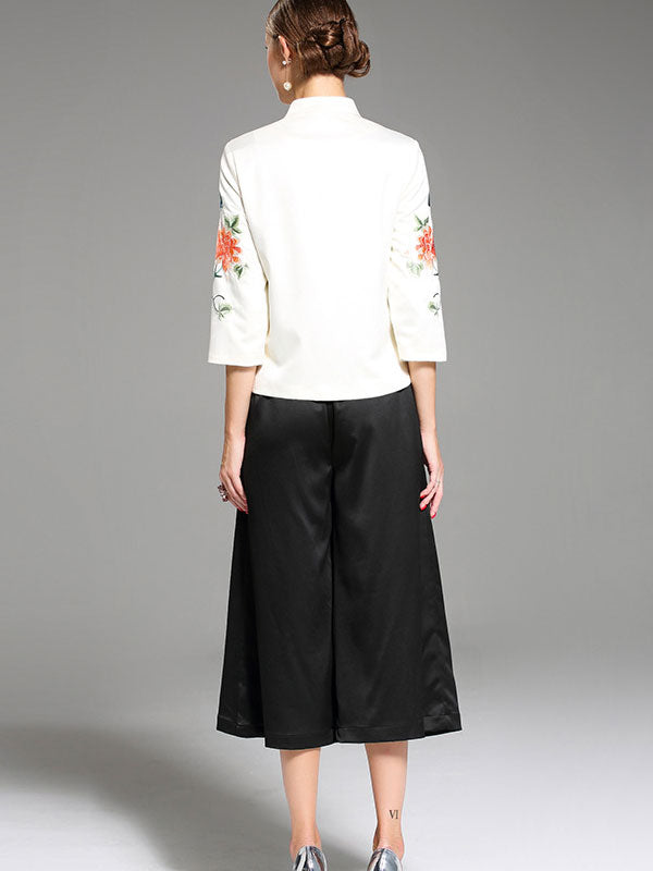 Embroidered Qipao Cheongsam Top Women Jacket