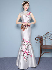 Embroidered Phoenix Mermaid Qipao / Cheongsam Wedding Dress