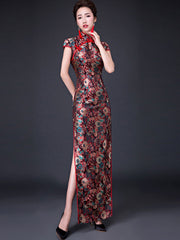 Custom Made Blossoms Brocade Cheongsam / Qipao Evening Dress