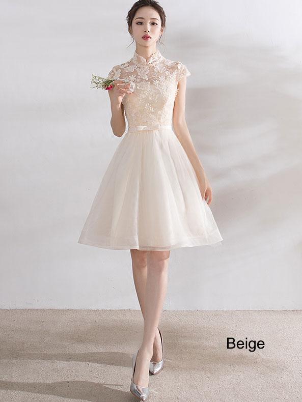 Bridesmaid A-Line Qipao / Cheongsam Dress with Tulle Skirt