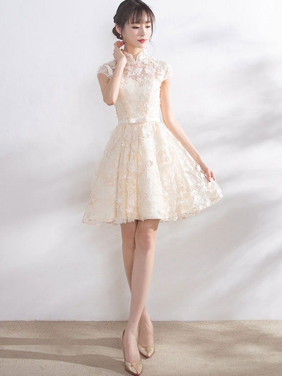 Bridesmaid Lace A-Line Qipao / Cheongsam Party Dress