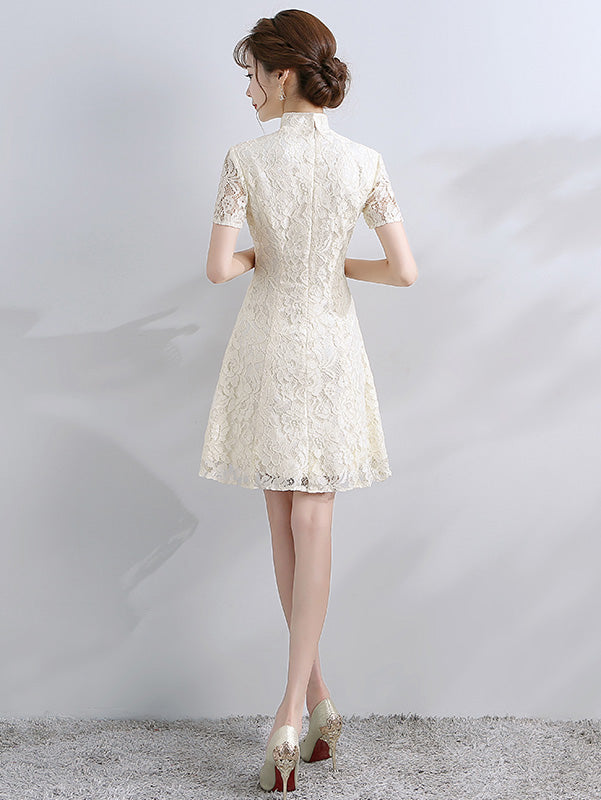 A-Line Lace Bridesmaids Qipao / Cheongsam Party Dress