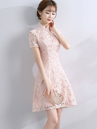 A-Line Lace Bridesmaids Qipao / Cheongsam Party Dress
