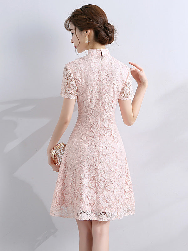 A-Line Lace Bridesmaids Qipao / Cheongsam Party Dress