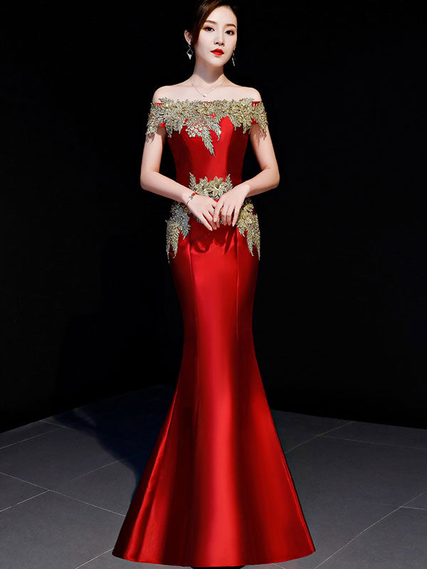 Off Shoulder Mermaid Fishtail Formal Evening Dress