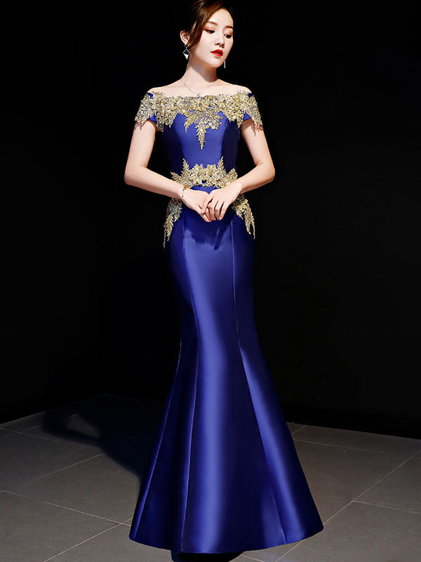 Off Shoulder Mermaid Fishtail Formal Evening Dress