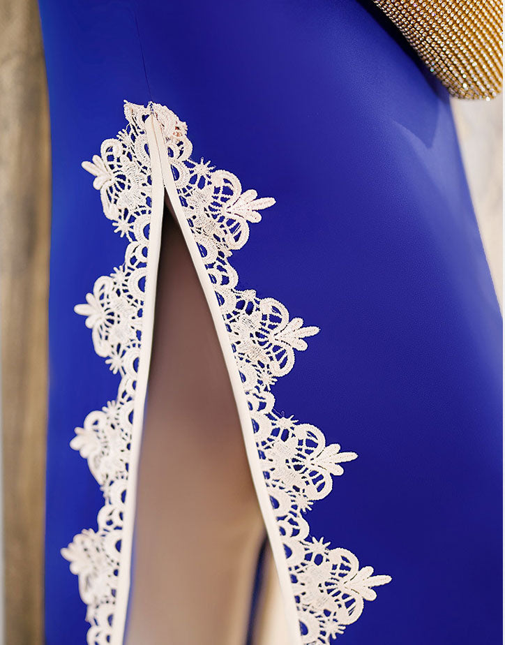 Red Blue Winter Wedding Qipao Cheongsam Dress