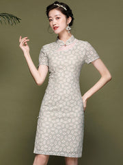 Summer Lace Short Qipao / Cheongsam Party Dress