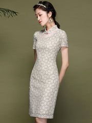 Summer Lace Short Qipao / Cheongsam Party Dress