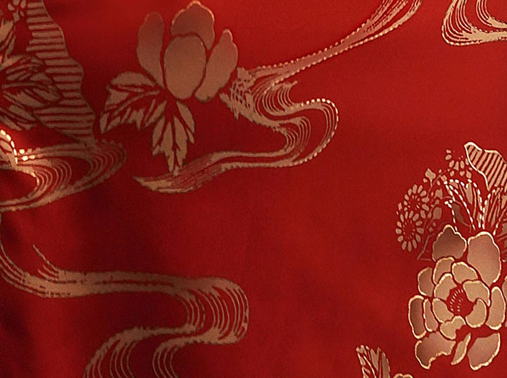 Bronzing Floral Ankle-Length Wedding Cheongsam Qi Pao Dress