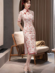 Floral Lace Mid Modern Cheongsam Qi Pao Dress