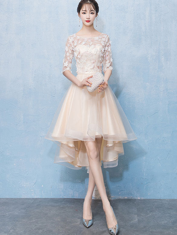 Bridesmaid Appliques A-Line Tulle Wedding Party Dress