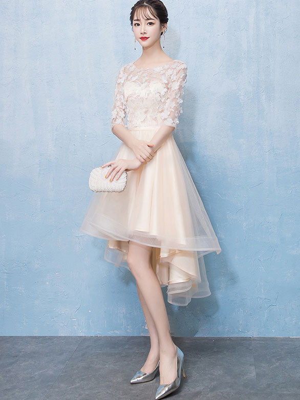 Bridesmaid Appliques A-Line Tulle Wedding Party Dress