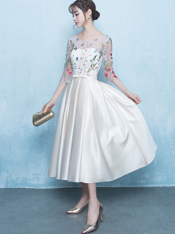 Champaign Jacquard Bridesmaid Tulle Evening Dress