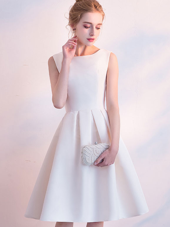 Fit & Flare Short Party Dress with Big Bow