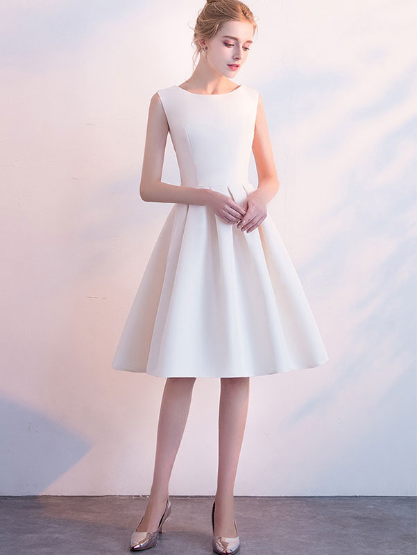 Fit & Flare Short Party Dress with Big Bow