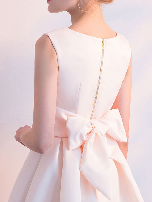 Fit & Flare Short Party Dress with Big Bow
