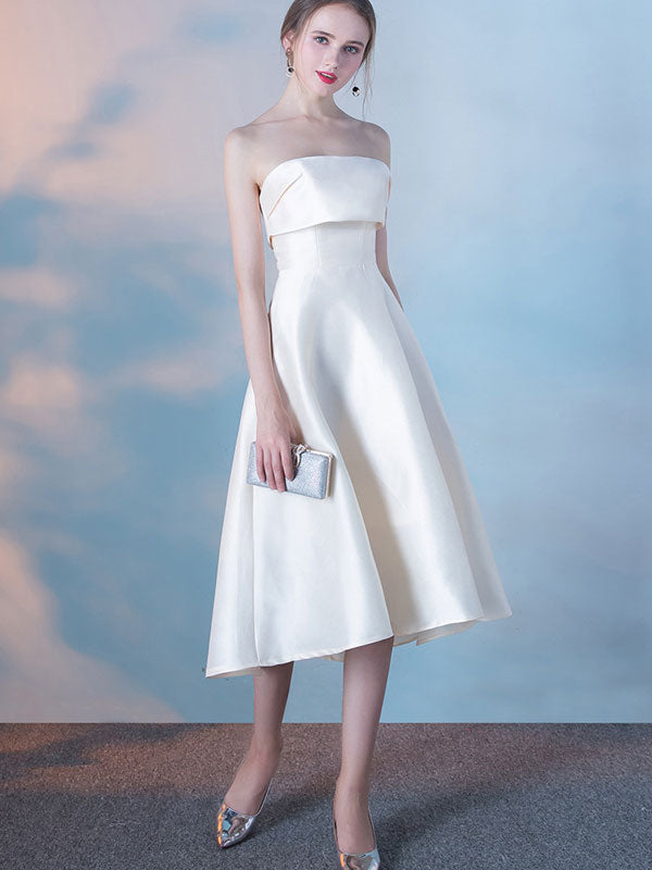 Bandeau Fit & Flare Prom Evening Dress