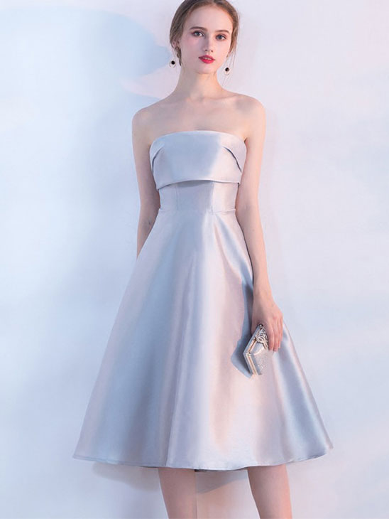 Bandeau Fit & Flare Prom Evening Dress