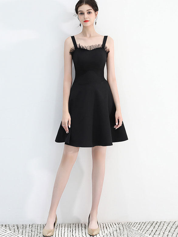 Short Fit & Flare Slip Evening Dress