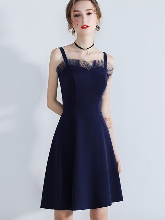 Short Fit & Flare Slip Evening Dress