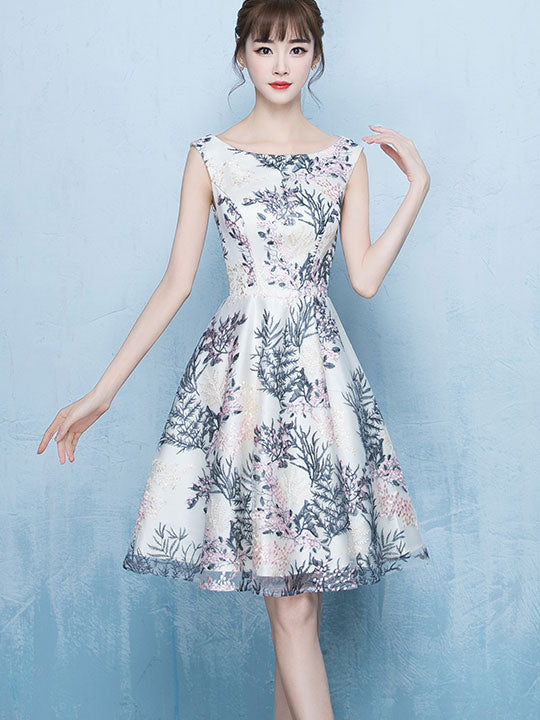 Embroidered Floral Fit & Flare Party Dress
