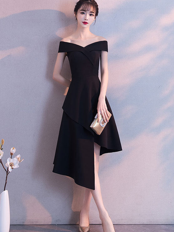 Off Shoulder Irregular A-Line Party Dress