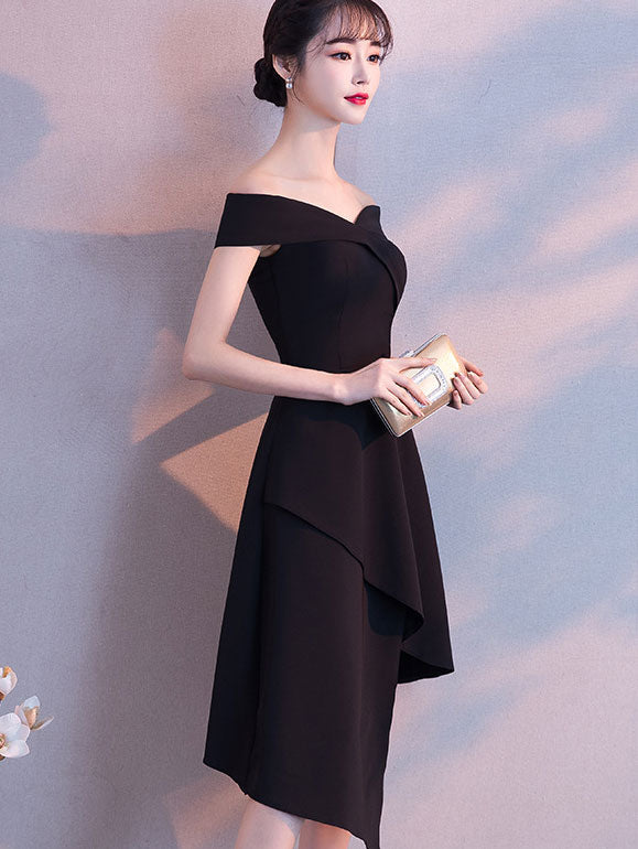 Off Shoulder Irregular A-Line Party Dress